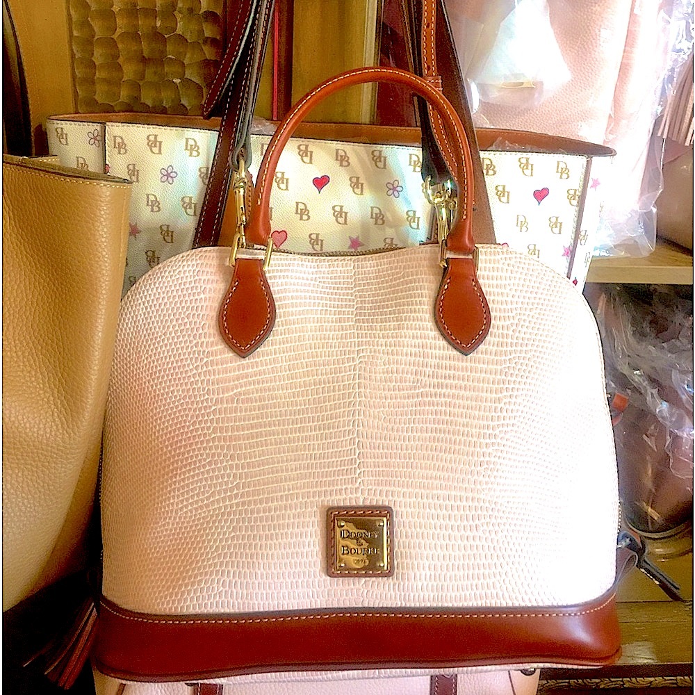 RARE HTF EUC Dooney and Bourke Lizard Leather Zip Zip Satchel crossbody in blush - Picture 3 of 13